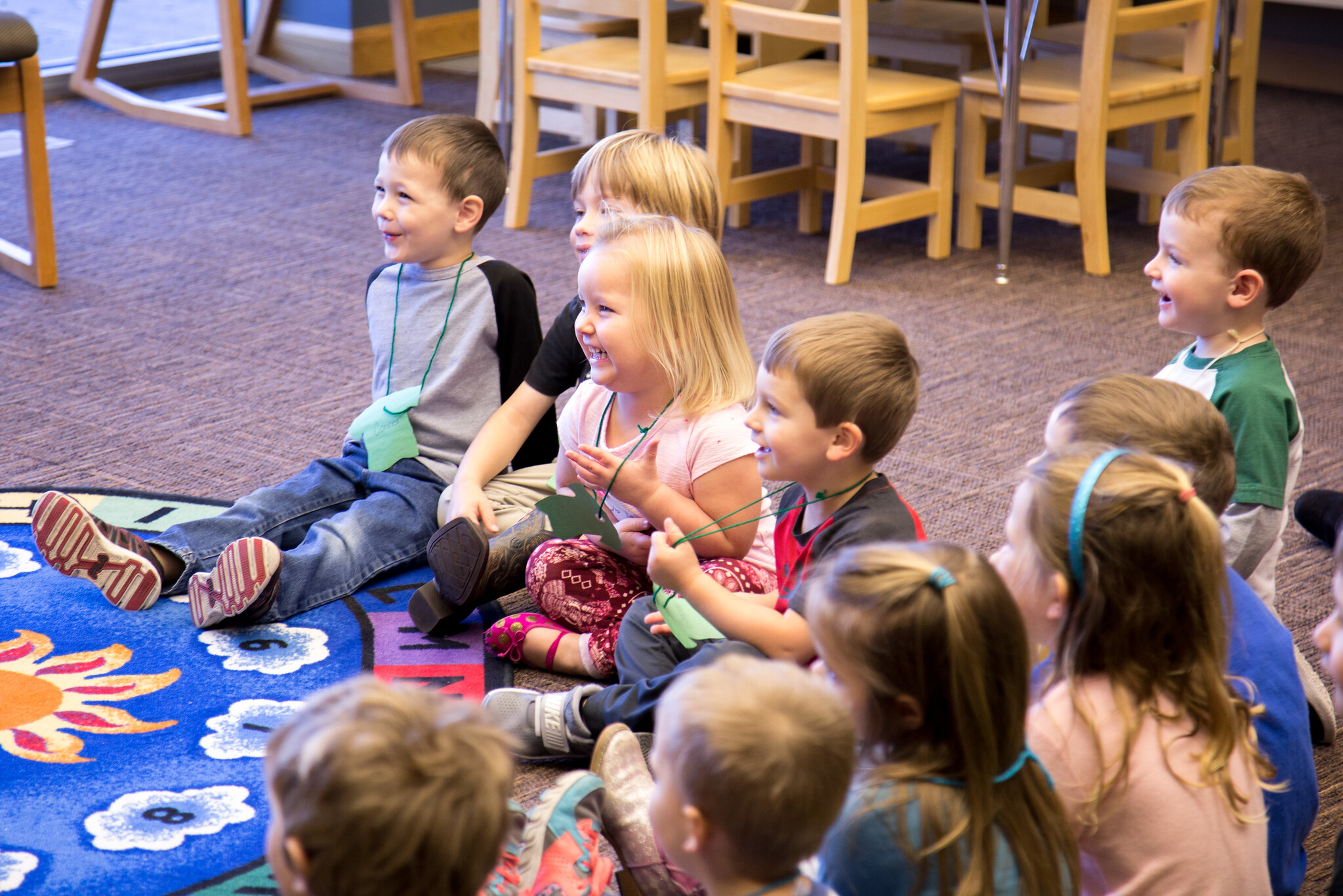 kids laughing in response to being read too