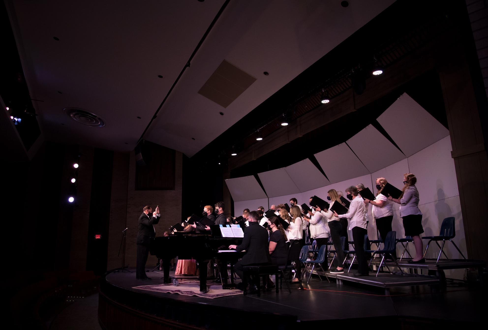 choir performing in the barton fine arts auditorium