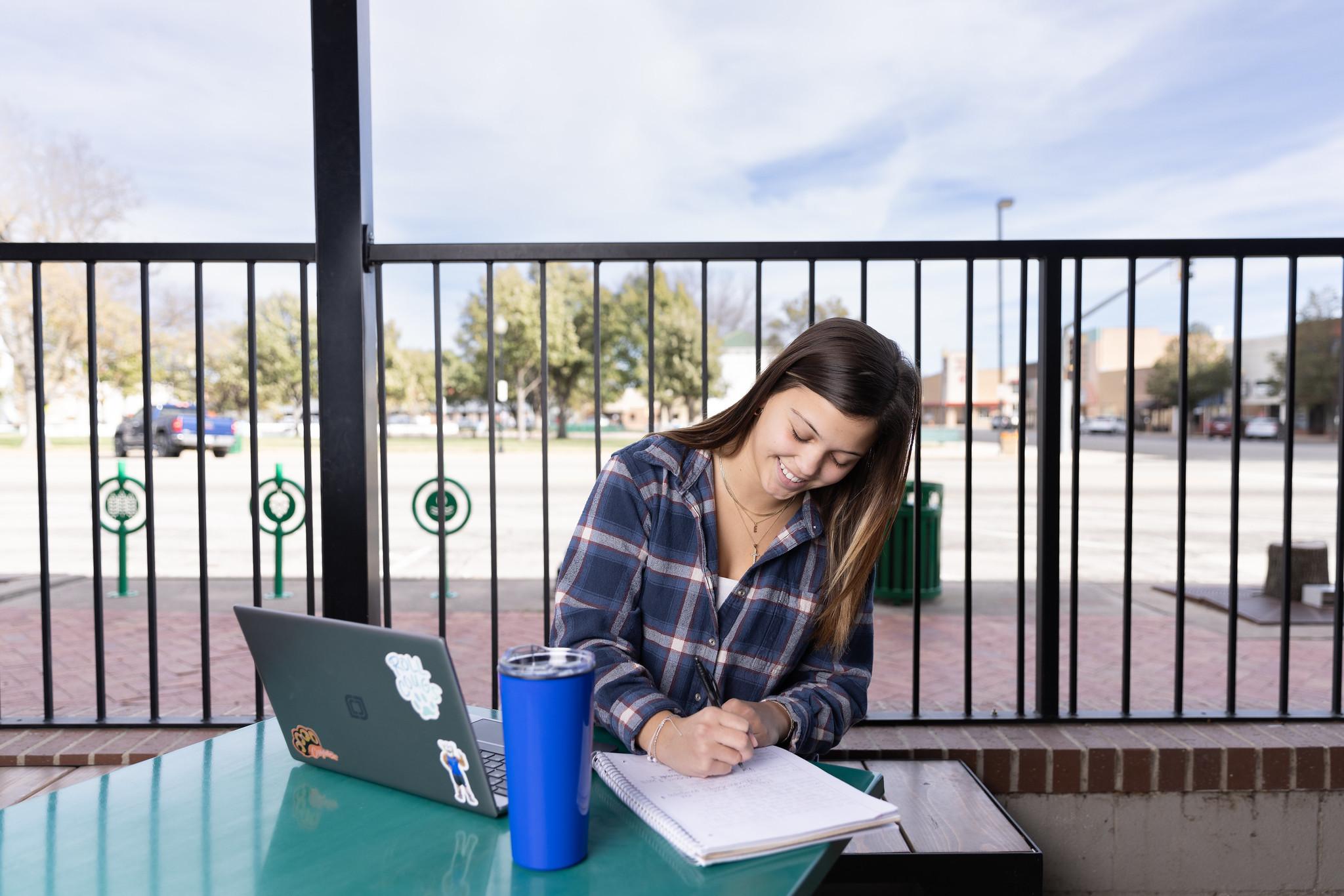 Barton student studying